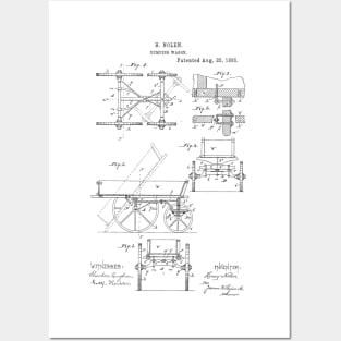 Dumping Wagon Vintage Patent Hand Drawing Posters and Art